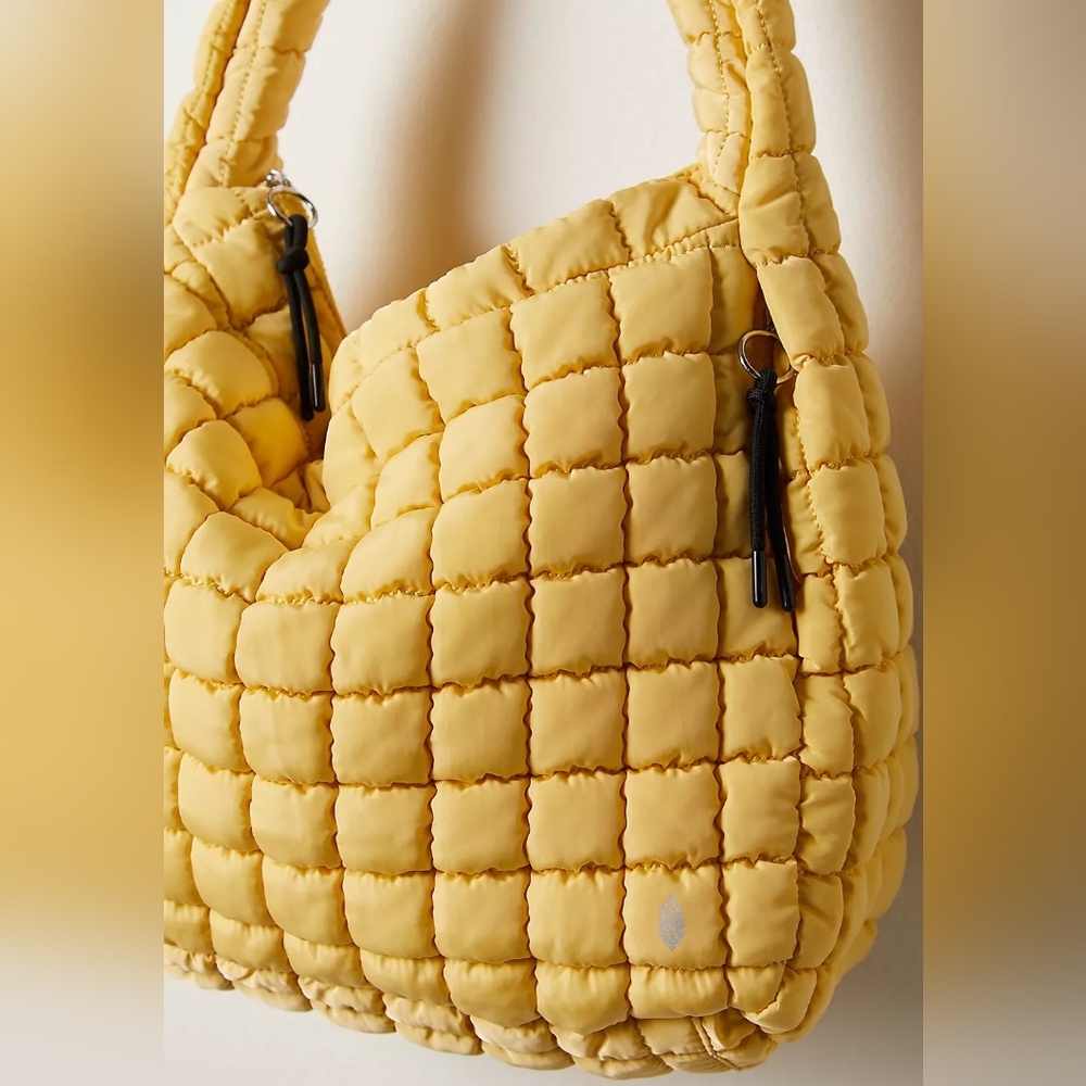 FP Movement Dandelion Yellow Quilted Carryall Tote Shoulder Bag Free People Gold - Picture 9 of 16